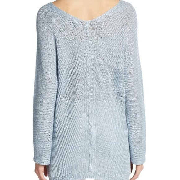 Vince Open Knit V Neck Linen Sweater S - Picture 8 of 16